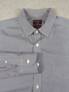 UNTUCKit Shirt Men's Large Wrinkle Free Two Ply Cotton Button Up Woven In Italy